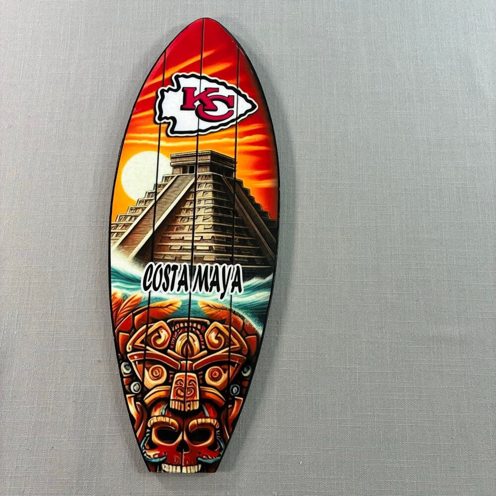 Kansas City Chiefs Costa Maya Mexico Surfboard Wall Plaque Souvenir 13.5in